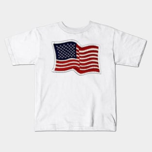 Embroidery American Flag Sticker Kids T-Shirt